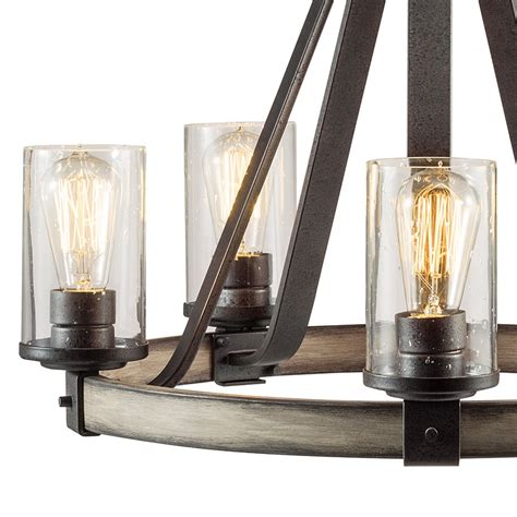 kichler lighting barrington 5 light anvil iron and driftwood chandelier